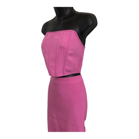 Sincerely Jules pink strapless bustier top & midi skirt set size small brand new - Picture 10 of 12